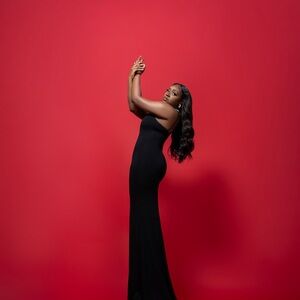 NAKED WARDROBE— maxi slip black dress